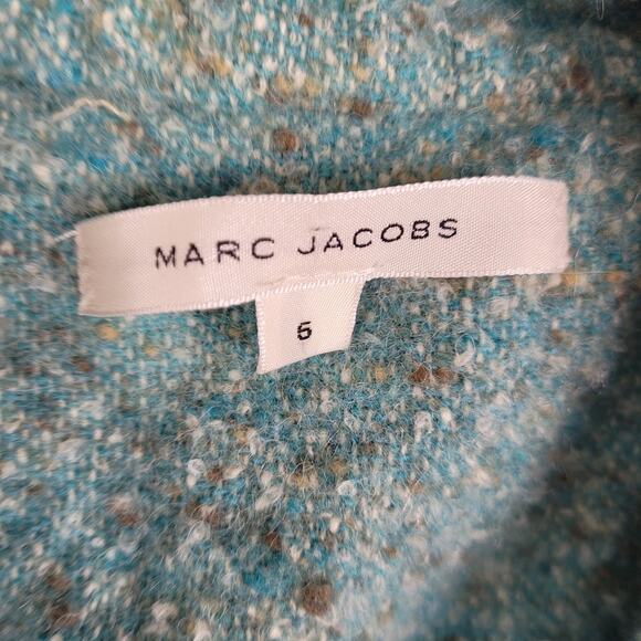 Marc Jacobs womens speckled blue wool tweed blazer jacket size 6 - Picture 3 of 11